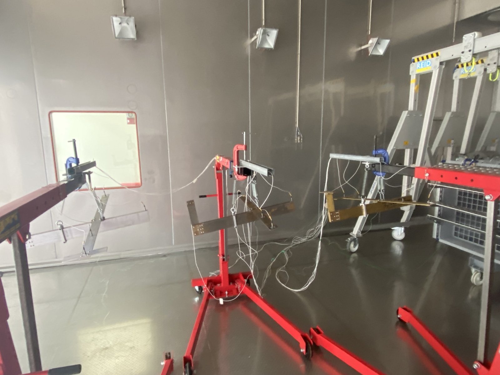 Three simplified aircraft structures made of different material, tested under different temperatures and winds. Transfer learning is of interest between them.